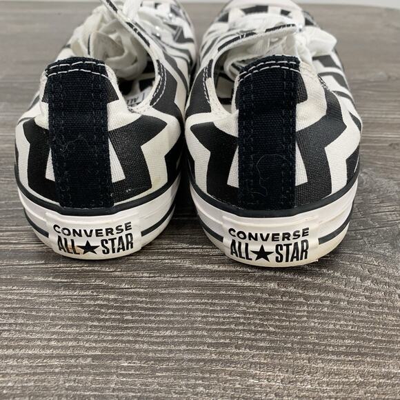 Women's Converse All Star Sneakers Shoes - Size 11 - Black / White Zig-Zag - Picture 4 of 14